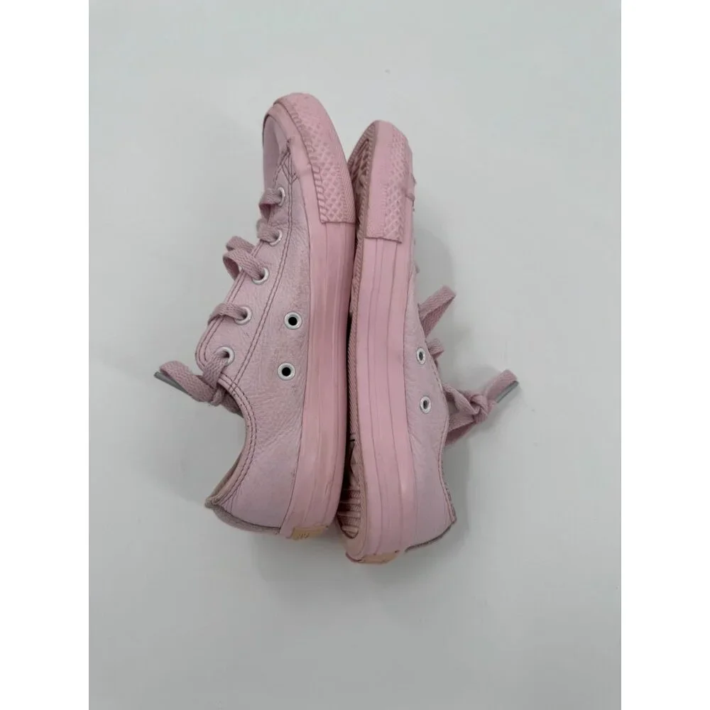 Converse Youth Pink Leather Chuck Taylor Low-Top Sneakers US 3 / EU 35 Lace-Up R